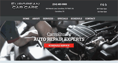 Desktop Screenshot of europeancarcaretx.com