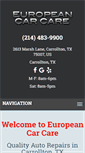 Mobile Screenshot of europeancarcaretx.com